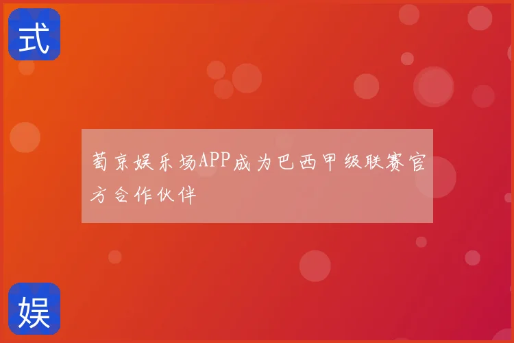 萄京娱乐场APP成为巴西甲级联赛官方合作伙伴